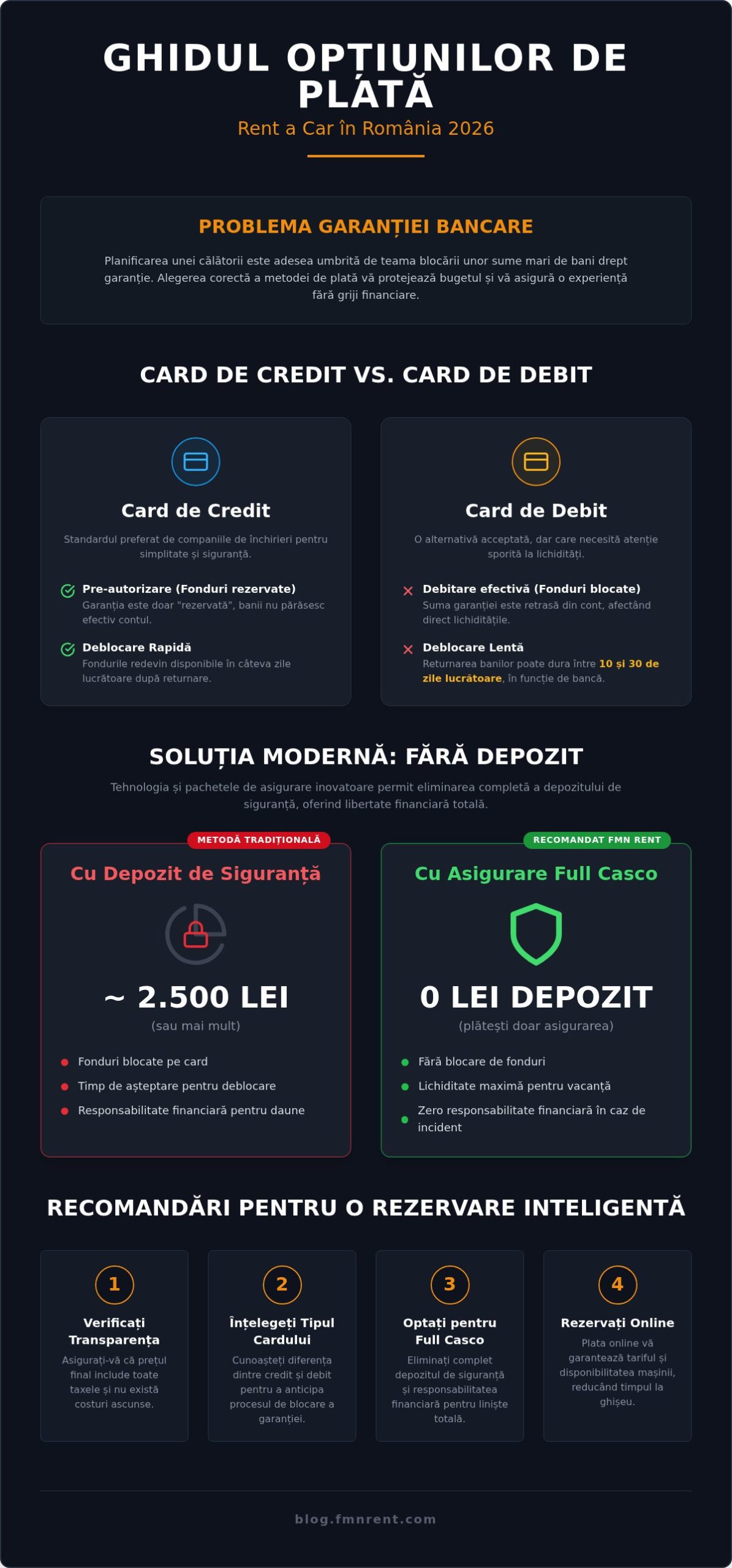 Opțiuni de plată rent a car în România: Ghid complet pentru 2026